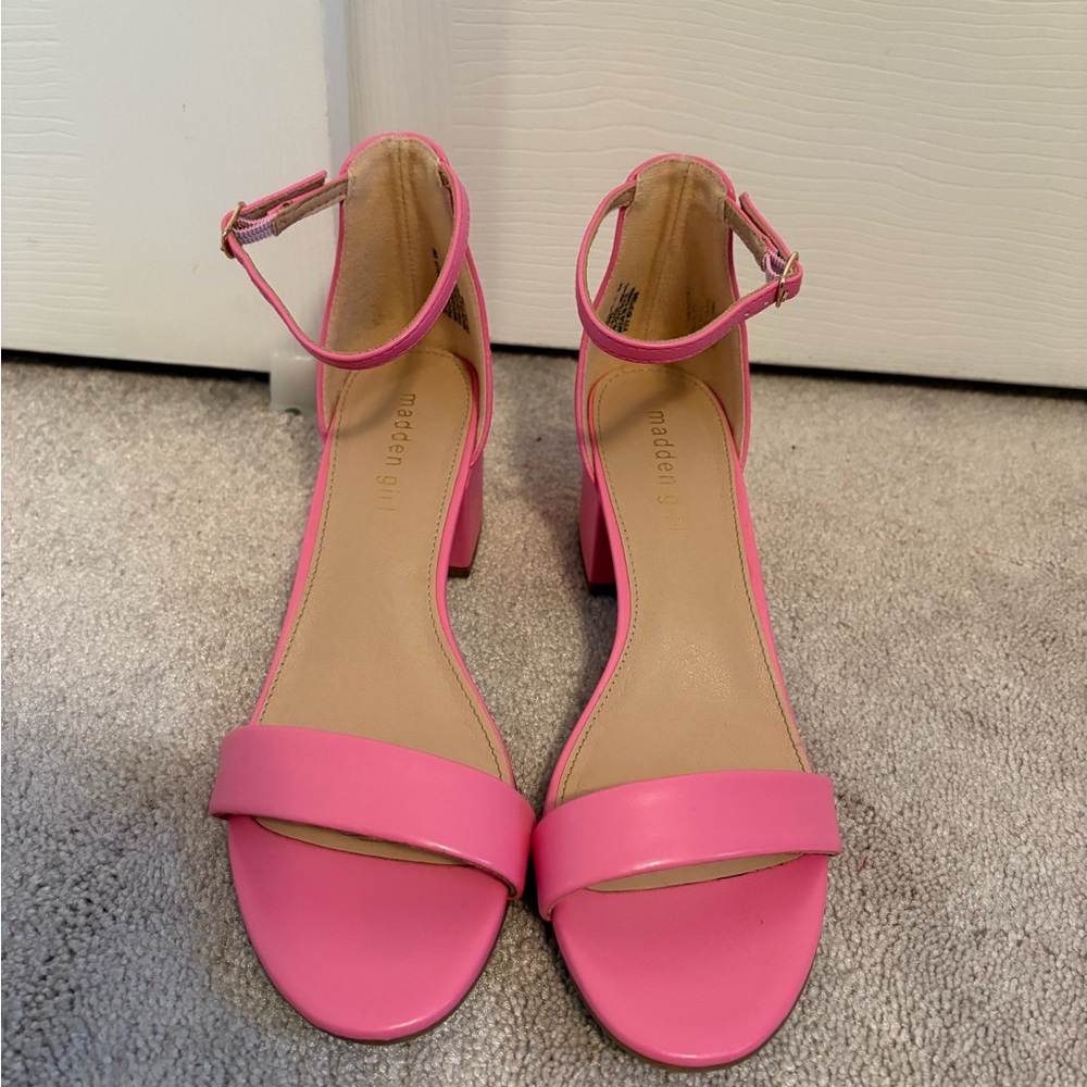 Madden Girl Pink Ankle Strap Heels